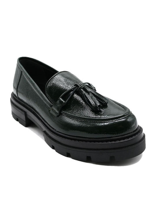 Λουστρίνι Γυναικεία Loafers σε Πράσινο Χρώμα
