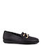 Leather Women's Loafers in Black Color