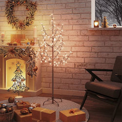 vidaXL Christmas Decorative Illuminated Cherry Tree Natural Appearance 120cm White