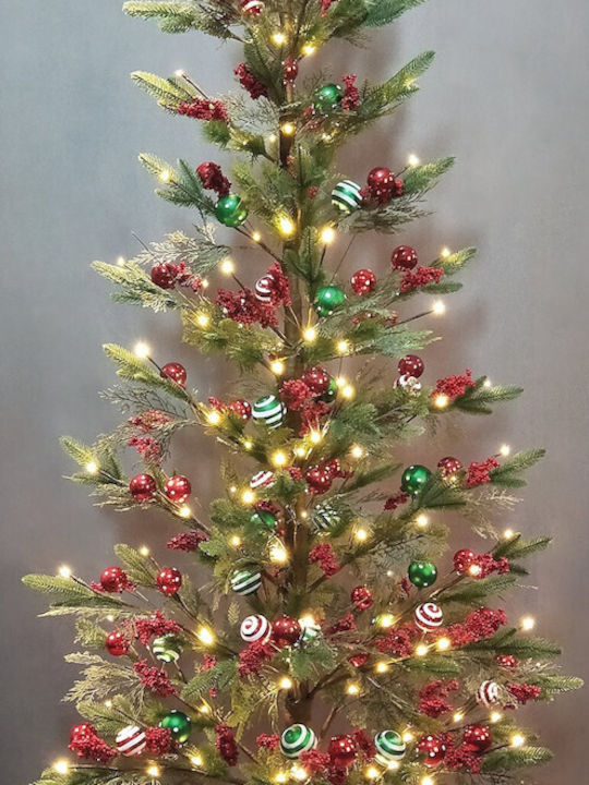 Beleuchtet Weihnachtsdekoration Baum Maulbeere Klassisch 240cm Elektrisch Verziert Grün