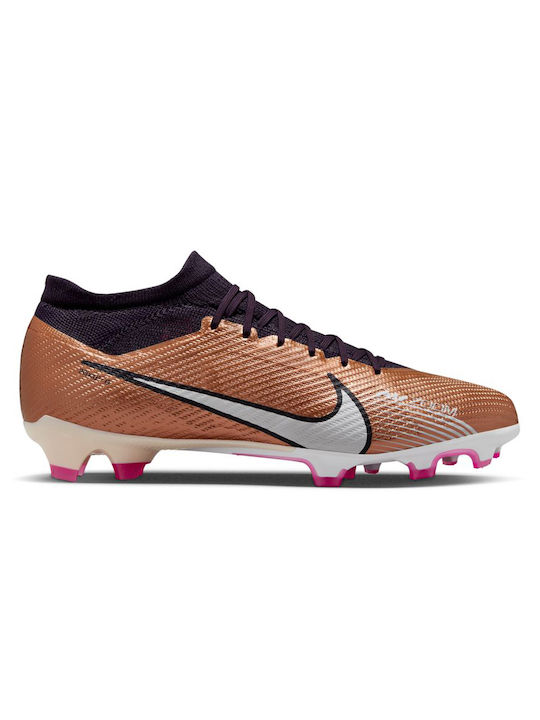 Nike Zoom Mercurial Vapor 15 Pro FG Ψηλά Ποδοσφαιρικά Παπούτσια με Τάπες Metallic Copper / White / Black