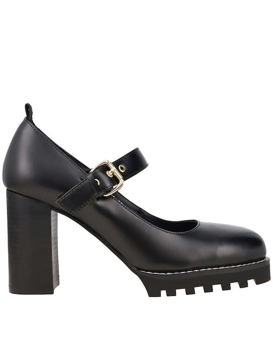 Favela Leather Black Heels Lula 0116001149