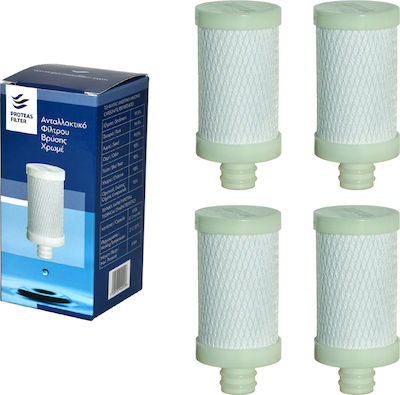 Proteas Filter Water Filter Replacement for Faucet from Activated Carbon PFFC-CB 4pcs