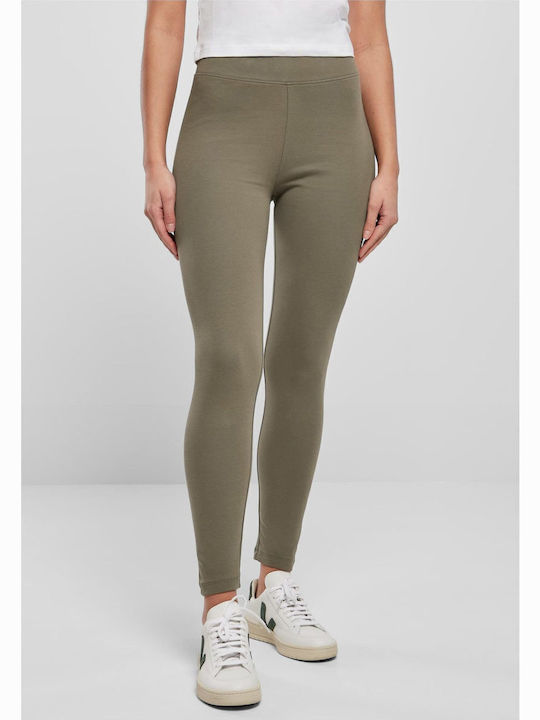 Frauen Lang Leggings Hochgeschnitten OLIVE