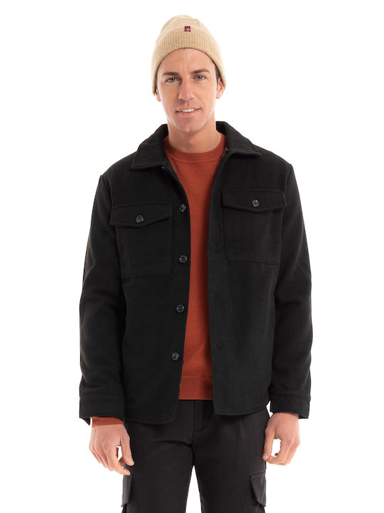 Μακρυμάνικo Overshirt Μαύρο