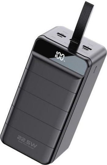 WK WP-271 Power Bank 80000mAh 22.5W cu 3 Porturi USB-A și Port USB-C Livrarea energiei / Quick Charge 3.0 Minre Black