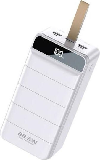 WK WP-269 Power Bank 60000mAh 22.5W με 3 Θύρες USB-A και Θύρα USB-C Power Delivery / Quick Charge 3.0 Minre White