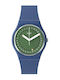Swatch Swatch Women's Watch with Navy Blue Rubber Strap