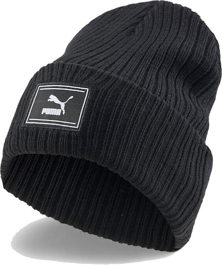 Beanie Γυναικείος Σκούφος με Rib Πλέξη σε Μαύρο χρώμα