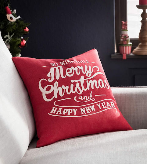 Gofis Home Christmas Decorative Square Pillowcase Red 43x43cm