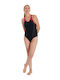 Plastisol Laneback Athletic One-Piece Swimsuit Black