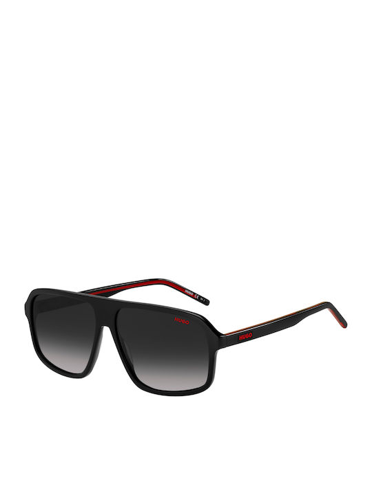 Unisex Sunglasses with Black Plastic Frame and Gray Gradient Lens