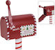 Marva Christmas Metal Figure Mailbox Red Length 26cm