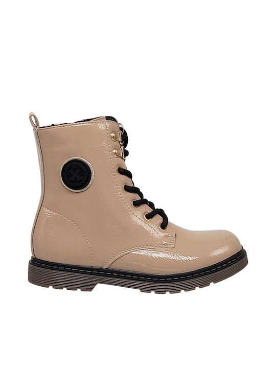 Xti Kids Military Boots with Lace Beige