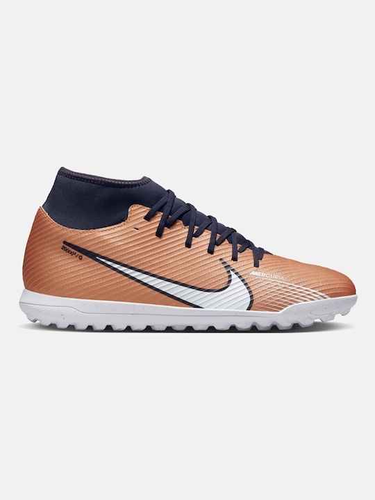 Nike Mercurial Superfly 9 Club TF Χαμηλά Ποδοσφαιρικά Παπούτσια με Σχάρα Metallic Copper