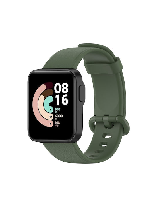 Litchi Texture Strap Synthetic Leather Dark Green (Mi Watch Lite)