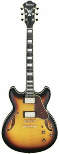 Ibanez AS93FM-AYS Electric Guitar ES with HH Pickup Configuration Antique Yellow Sunburst