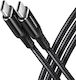 Axagon Cablu Braided USB 2.0 USB-C Masculin - USB-C 60W Negru 2m BUCM-CM20AB