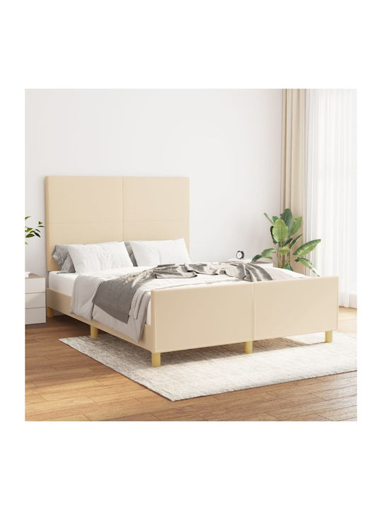 Doppelbett Mit Stoffbezug Ecru Für Matratze 140x190cm