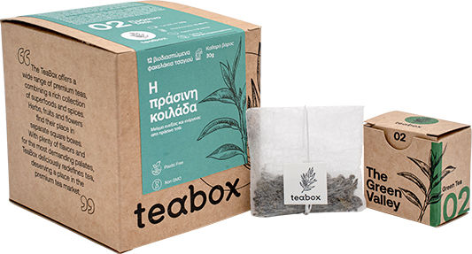 Teabox Organic Product Green Tea The Green Valley 12 Bags