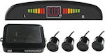 Back Car Parking System Parktronic with Screen / Buzzer and 4 Sensors 22mm in Black Colour QW1356