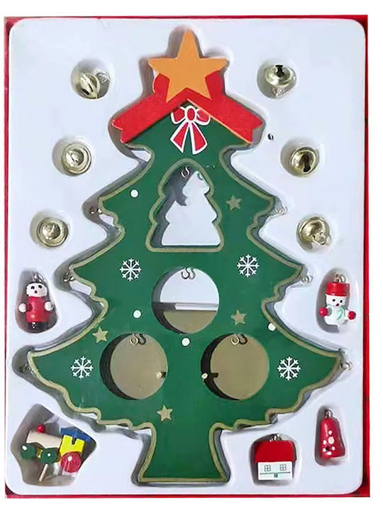 Christmas Decorative Wood Tree 22cm Green