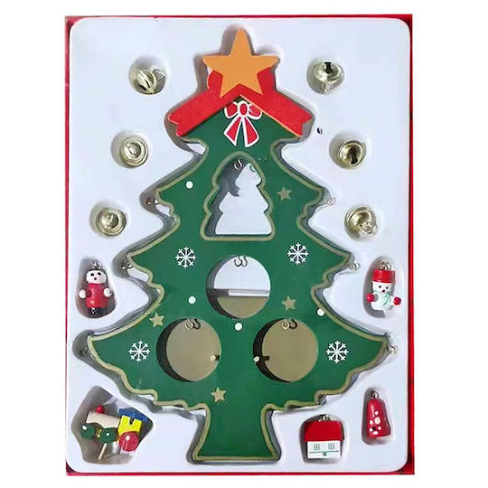 Christmas Decorative Wood Tree 22cm Green