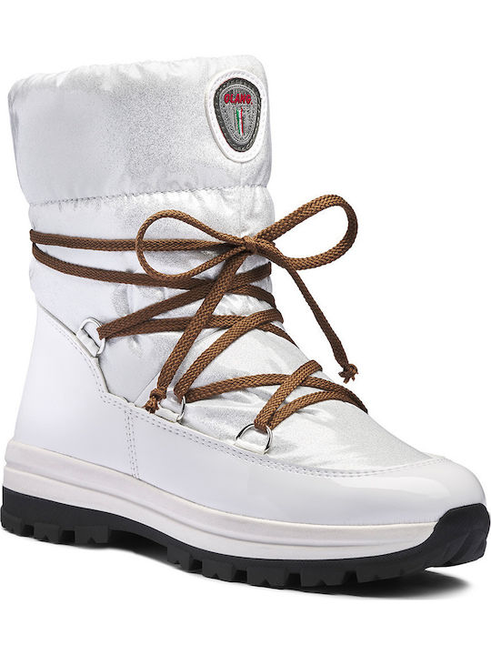 Synthetic Leather Snow Boots with Laces Opera Tex 825 White