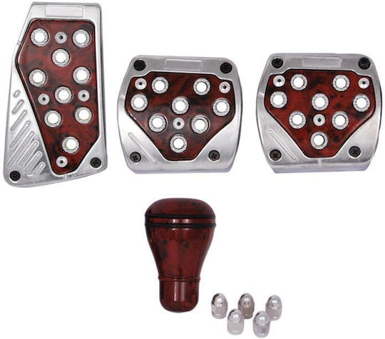 Autoline Car Pedal Set with Levers & Valves Universal Brown 5pcs