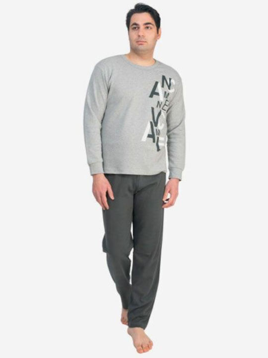 Nina Club Men's Winter Cotton Pajamas Set Gray