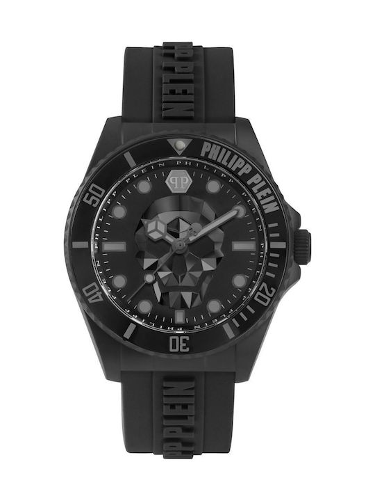 Philipp Plein The Skull Men's Watch 50mm Battery with Black Rubber Strap