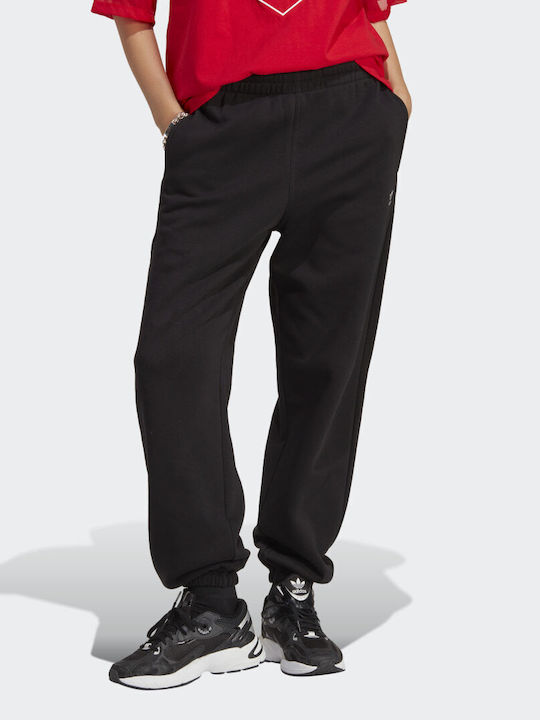 Adidas Essentials Pantaloni de trening pentru femei cu cauciuc Negru Fleece