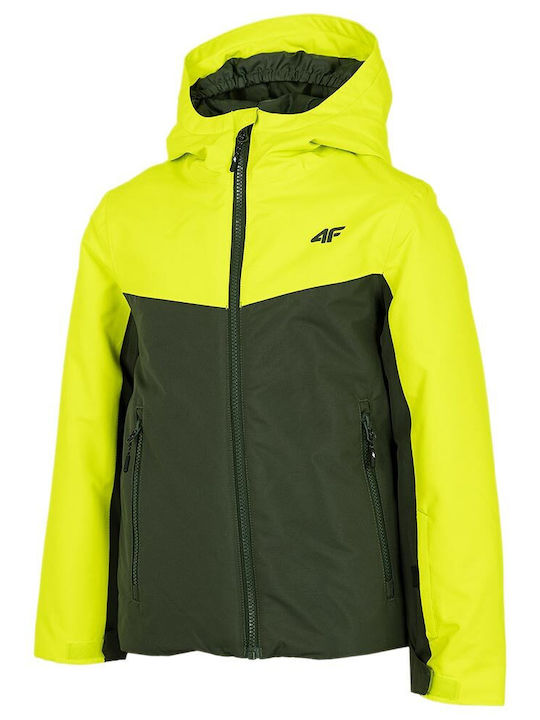 Kinder Sportjacke Kurz mit Kapuze Gelb