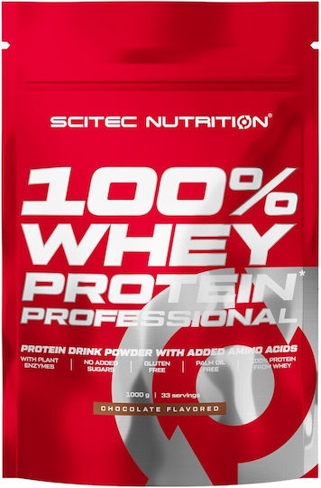 Scitec Nutrition 100% Whey Professional With Added Amino Acids Protein Gluten Free Chocolate 1kg