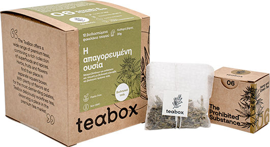 Teabox Πράσινο Τσάι Βιολογικό Προϊόν Η Απαγορευμένη Ουσία 12 Φακελάκια με Άρωμα Κάνναβη
