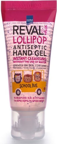 InterMed Reval Kid's Gel School Bus Αντισηπτικό Gel Χεριών 75ml Lollipop