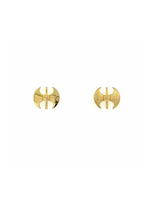 Women's earrings, gold K14 (585°), axe