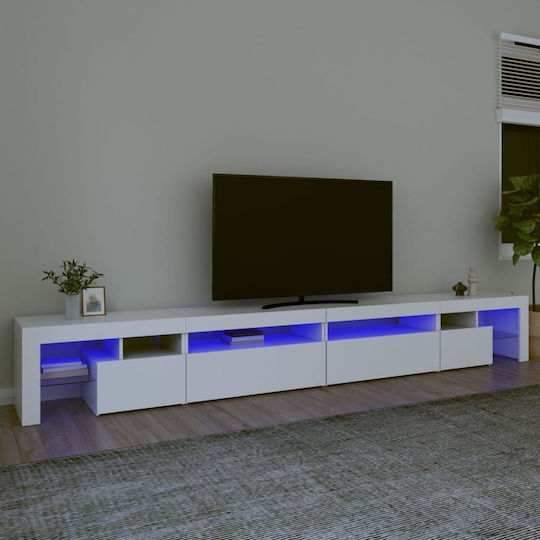 TV Stand with LED Lighting White 290x36.5x40cm