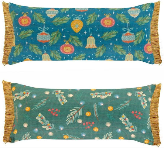 Kentia Christmas Decorative Pillow Rectangular Green 30x60cm with Stuffing (Μiscellaneous Designs)