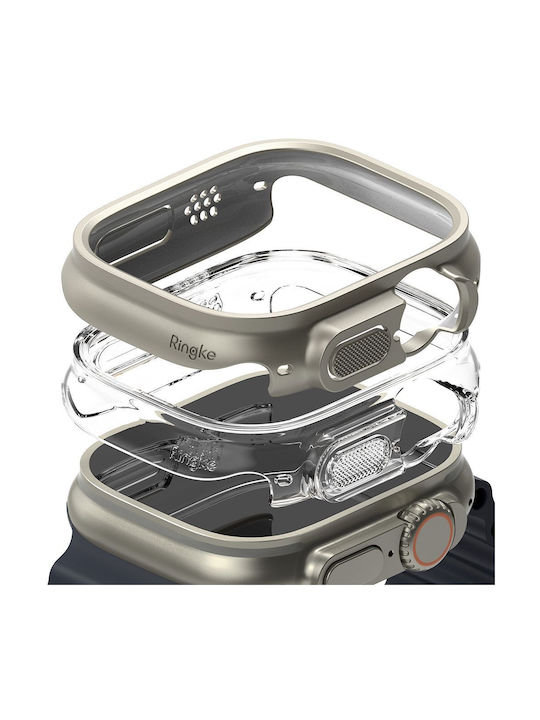 Ringke Slim 2-Pack Πλαστική Θήκη Clear & Titanium Grey για το Apple Watch Ultra 49mm
