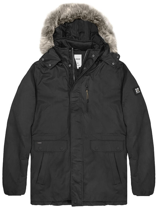 Rebase A Herren Winter Jacke Parka Schwarz