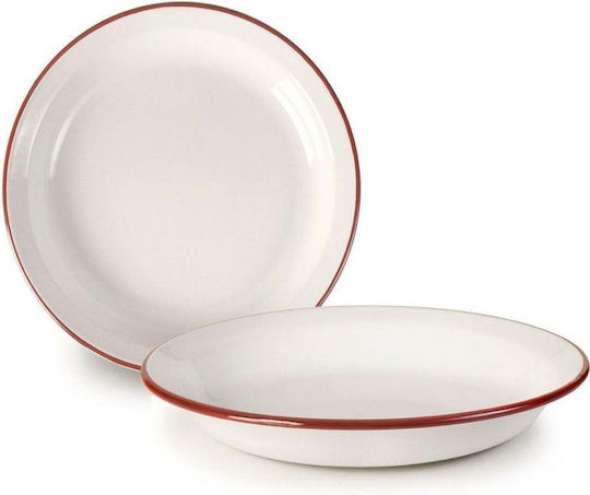 Ibili Bordeaux Plate Soup Emaye White with Diameter 28cm