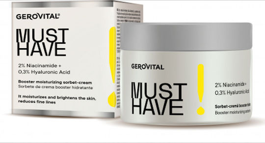 Gerovital Must Have Κρέμα Προσώπου για Ενυδάτωση & Αντιγήρανση με Υαλουρονικό Οξύ & Νιασιναμίδη 50ml