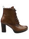 Ragazza Leather Women's Ankle Boots Tabac Brown