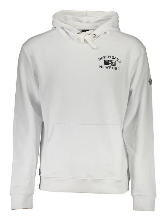 North Sails Men's Sweatshirt with Hood White