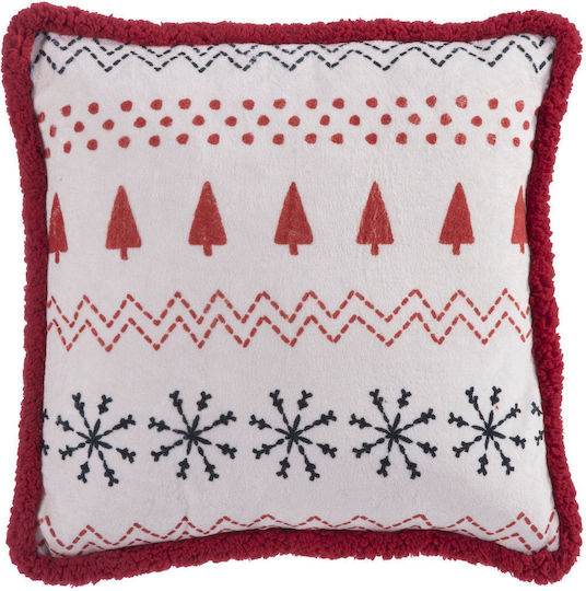 Nef-Nef Homeware Hope Χριστουγεννιάτικο Διακοσμητικό Μαξιλάρι Τετράγωνο Λευκό 50x50εκ.