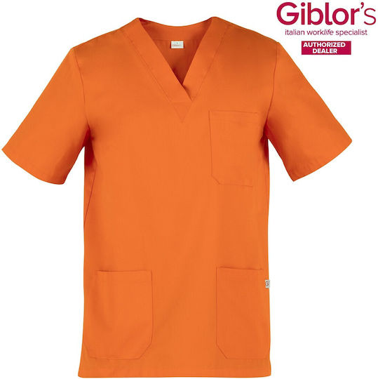 Giblor's Jason Unisex Bluză medicală Portocaliu Bumbac
