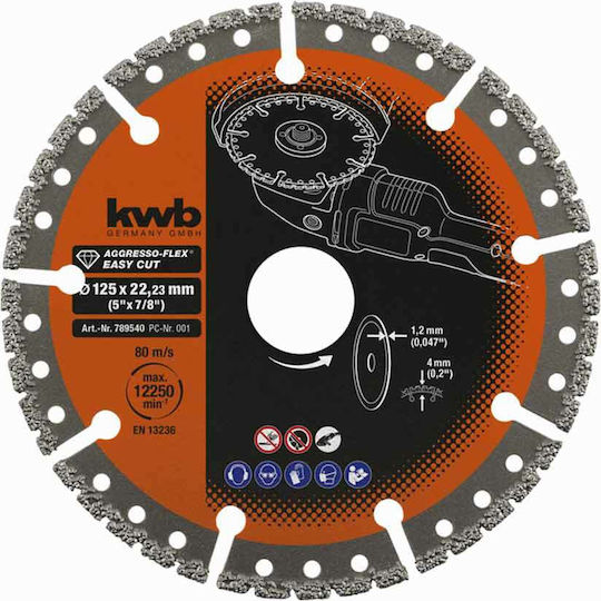 KWB Δίσκος Κοπής Δομικών Υλικών 125mm