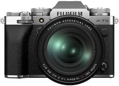 Fujifilm Mirrorless Φωτογραφική Μηχανή X-T5 Crop Frame Kit (XF 16-80mm F4 R OIS WR) Silver