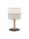 TK Lighting Eco Wood Table Lamp for Socket E27 with Beige Shade and Brown Base